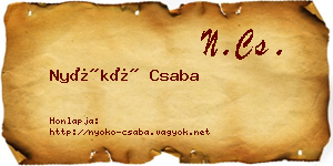 Nyókó Csaba névjegykártya